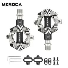 Pedal de sistema com travamento automático em nylon + pedal de mountain bike com sistema de travamento Meroca para bicic
