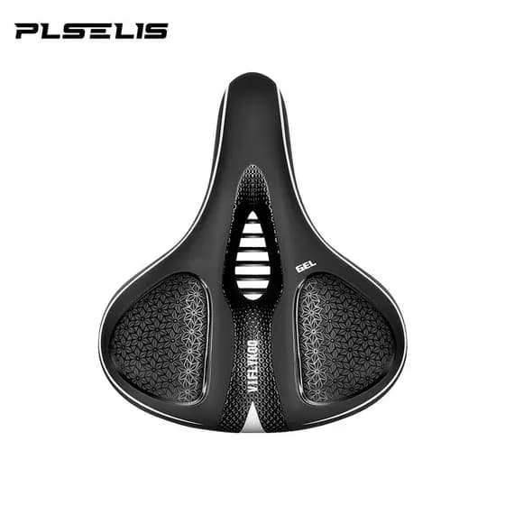 Almofada de assento para bicicleta com absorção de impacto, Plselis Li, respirável, espessada e alargada, para bicicleta