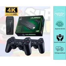 Bastão de jogo 4K, pode executar 2.000 jogos, equipado com 2 alças sem fio, Consoles de jogos retrô portáteis sem cartõe