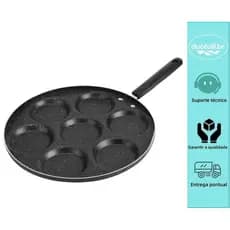 Frigideira multifuncional antiaderente de sete furos, ovos fritos, hambúrgueres, rolos de omelete