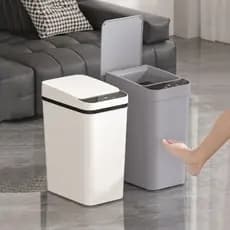 Lixeira com Sensor Automático Inteligente Abre Fácil em Toque Cesto Lixo Casa Quarto Banheiro Cozinha Escritório