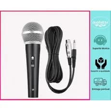 Microfone Profissional Com Cabo M-58 Sm58 5 Metros Fios Chave Liga Desliga Saída P10 Envio Imediato