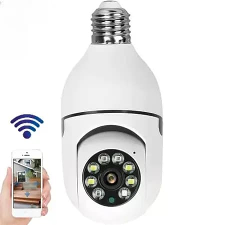 Câmera Inteligente Com Lâmpada WiFi , Visão Noturna Colorida HD 1080P , De Vigilância De Segurança Doméstica