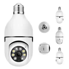 HD 1080P 360 ° Lâmpada Inteligente Rotativa Câmera Panorâmica Remoto Sem Fio Wifi