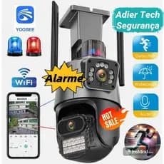Camera De Segurança Wi-Fi Externa Lente Dupla YOOSEE IP66 360° 4k 6mp Sirene Policial À Prova D'água