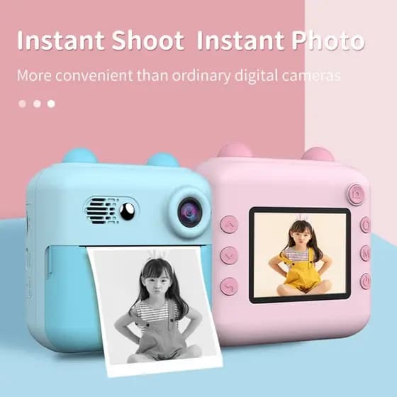 Câmera Infantil com Impressão de Fotos,Mini Camera Digital Instantânea,menino/menina Brinquedo