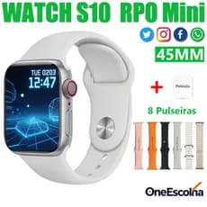 Novo Smartwatch S10 Mini 8 em 1 com Monitor de Pressão Chamada Bluetooth Esportivo e Impermeável