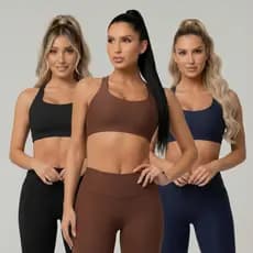 Kit 3 Top Academia Fitness Feminino Sem Bojo Suplex Treino Nadador