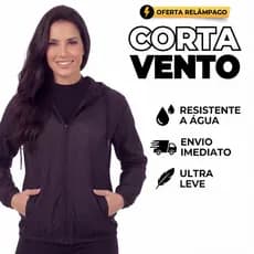 Jaqueta Blusa Corta Vento Feminina Esportiva Resistente Água Leve C/capuz