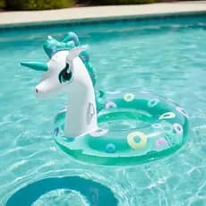 Boia Inflável Unicórnio Colorido Resistente Não Fura Infantil 70cm Verão