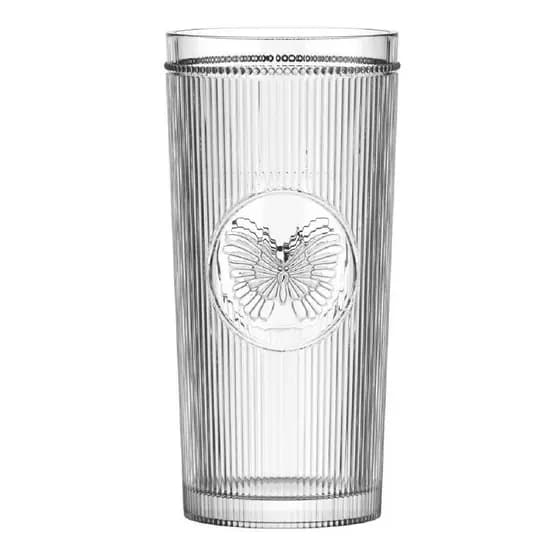 Jogo De 6 Copos Altos Borboleta Em Cristal Ecológico 350Ml - L'Hermitage