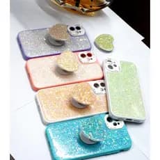 Capa para iPhone 11 XR  Glitter Brilhante com coração POPCLIP | Capa Antichoque