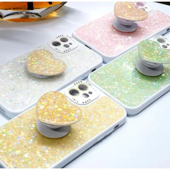 Capa para XIAOMI NOTE11 NOTE12 REDMI 12C  Glitter Brilhante com coração POPCLIP | Capa Antichoque