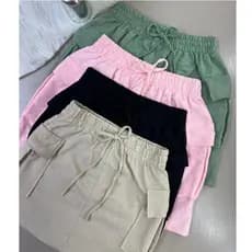 KIT Short Saia Feminino Cargo Moderno com Bolsos Laterais – Tecido Premium Moda Casual Elegante Cargo