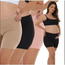 Kit 3 Bermuda Short Segunda Pele Gestante Anágua Usar Com Vestido Confortável Gravidez Grávida
