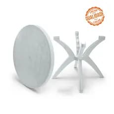 Mesa Redonda Plástico Resistente 1 Metro Jantar Cozinha Festas Casa