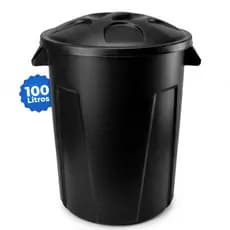 Cesto De Lixo 100L Grande Reforçado c/ Tampa Lixeira Resistente Lavanderia Cozinha