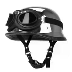 Motocicleta Meio Capacete De Couro Alemão Vintage Casco Moto Rosto Aberto Motociclista Piloto Ponto Certificação S-XXL