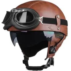 Retro Capacete Da Motocicleta Certificação DOT Moto Das Mulheres Dos Homens Meio Lente HD Casco Quatro Estações Equitaçã