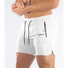 Calças de moletom masculinas com bolso com zíper, shorts de ginástica, shorts de corrida masculinos de verão, shorts esp