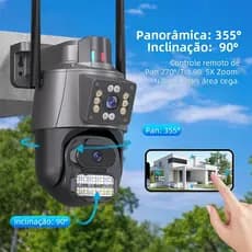 Câmera Wi-Fi 1080P HD | Visão Noturna + Detecção Inteligente IP65 à Prova d’Água