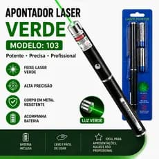 Apontador Laser Verde 103 303 710 Alta Precisão Recarregável e Bateria para Apresentações e Ensino