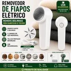 Removedor de Fiapos Elétrico USB Recarregável 6 Lâminas em Aço Inoxidável para Roupas Sofás e Cobertores