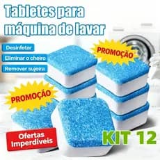 12 Unid. Limpador para Máquina de Lavar Roupas Limpeza Profunda Tabletes