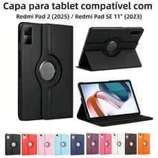 Capa Giratória 360° Xiaomi Redmi Pad 2 11" em Couro PU – Suporte e Smart Cover