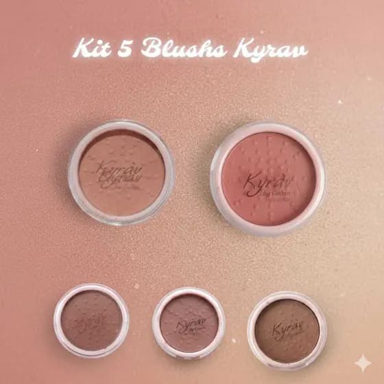 Kit Completo de Blush Iluminador Kyrav by Garbin 5 CORES