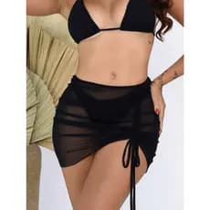 SAIDA DE PRAIA SAIA PUXE DRAPEADA MODA VERAO PRAIA E PISCINA LAÇO LUXO