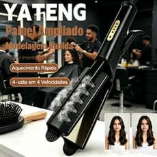 Chapinha Alisadora Profissional Salão 2 em 1 com Vapor, Cabelo Úmido, Placas Cerâmicas, 4 Temperaturas, Bivolt 127V/220V