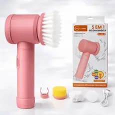 Escova Elétrica de Limpeza 5 em 1 Recarregável USB Escova Multifuncional para Cozinha Banheiro
