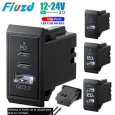 Adaptador De Alimentação Do Carregador De Tomada De Carro QC Para 12-24V Voltímetro LED Acessórios Dupla USB Carga Rápid