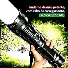Lanterna LED mais poderosa 30000000LM forte luz táctica tocha grande luz recarregável tocha A