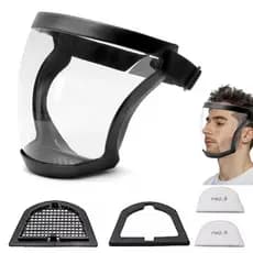 Máscara proteção facial transparente à prova de poeira com 10 filtros, versão melhorada em acrílico