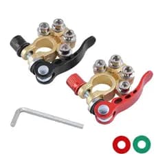 Kit Com 2 Conectores - 12v 24v Positivo & Negativo Automotivo Bateria Terminal Cabo Braçadeira A