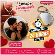 Chaveiro Personalizado com Foto Casal Presente Dia dos Namorados