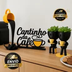 kit cantinho do café com xícara flutuante e bob