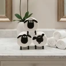 Suporte de Papel Higiênico Ovelha Carneiro Shaun Decoração de Banheiro
