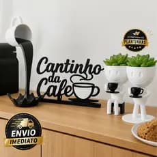 kit cantinho do café com xícara flutuante e bob