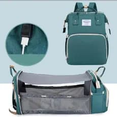 Bolsa Maternidade Multifuncional com Berço Portátil e USB