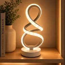Luminária LED Moderna Espiral – 3 Tons de Luz e Brilho Ajustável