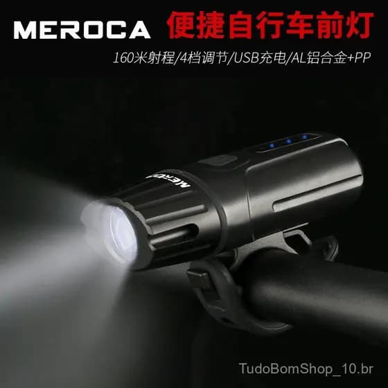 Lanterna de alta luminosidade, luz frontal recarregável via USB, equipamento de iluminação para ciclismo ao ar livre em