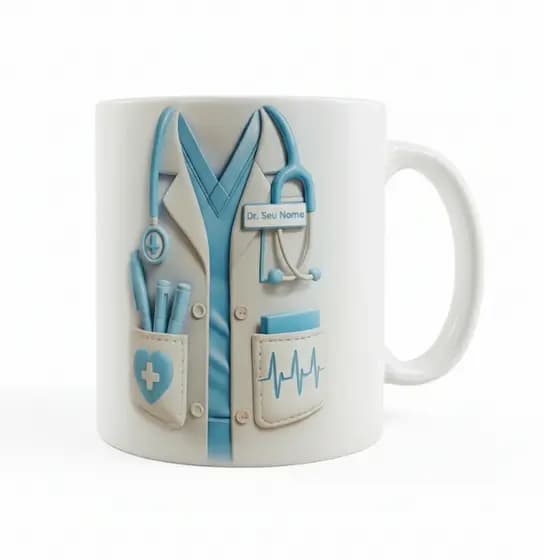 Caneca Médico Personalizada Com Nome de Porcelana