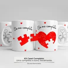 Kit 2 Canecas Porcelana Namorados