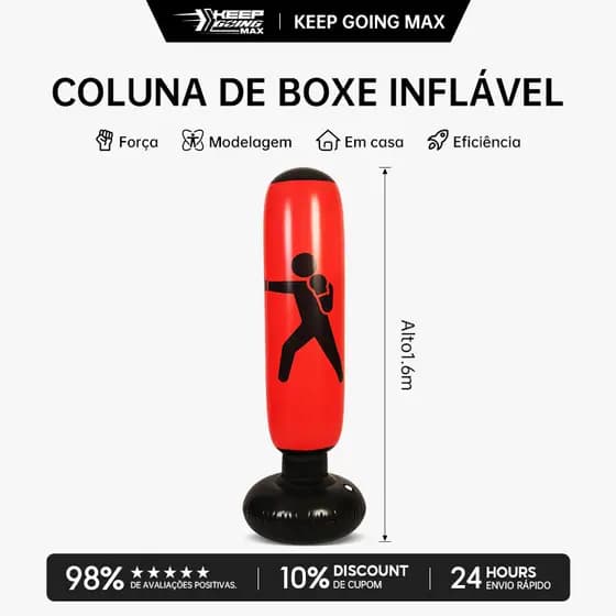 Keep 1.6m Inflatable Punching Bag – Ideal for Boxing, Muay Thai & Crossfit – Home Workout Essential