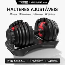 Keep Halter Ajustável Regulável 24kg Anilha Dumbbell 1 Unidade
