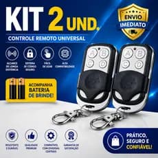 Controle Para Portão Automático 433MHz Universal 4 Botões  + Chaveiro
