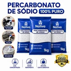 Percarbonato de Sódio 100% Puro Alvejante Sem Cloro, Tira Manchas para Roupas Brancas e Coloridas